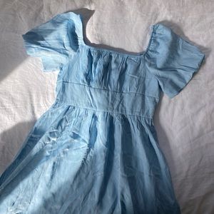 SHEIN blue babydoll dress size medium regency elegant puff sleeve dress